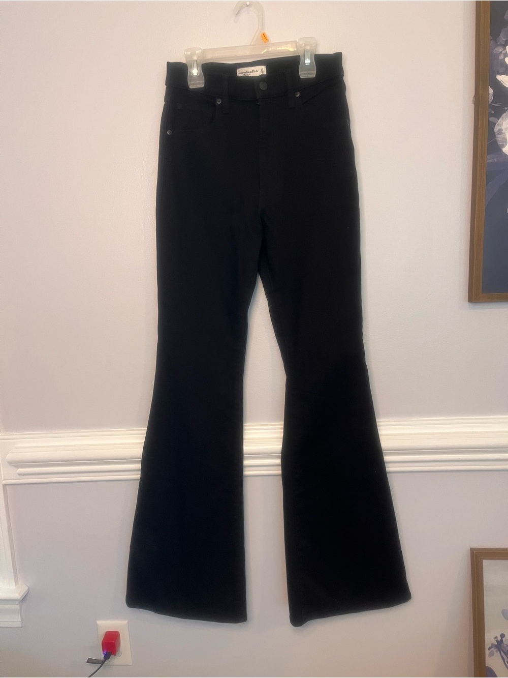 Abercrombie & Fitch Black Ultra High Rise Flare Jeans